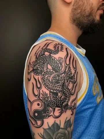 Traditional dragon. Tattoo by Alex Roze.
