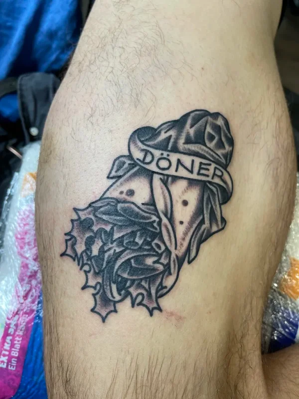 Doner kebab banner. Tattoo by Alex Roze.